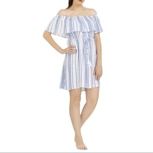 Hawaiian Tropic Off The Shoulder Striped Sundress - Sz XL